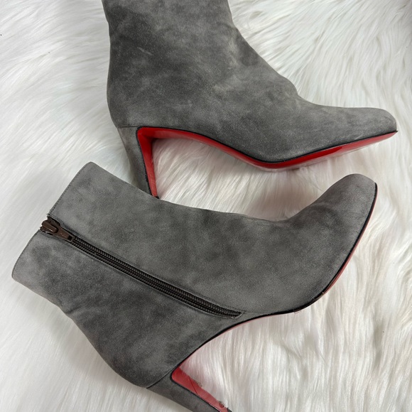 Christian Louboutin Gray Suede Boots Sz 38 - Picture 9 of 15